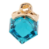 Max 5PCS/Lot Crystal Square Bead Pendant Necklace For Women Jewelry  Acid Blue