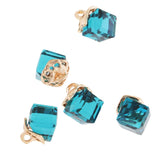 Max 5PCS/Lot Crystal Square Bead Pendant Necklace For Women Jewelry  Acid Blue