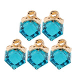 Max 5PCS/Lot Crystal Square Bead Pendant Necklace For Women Jewelry  Acid Blue