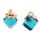 Max 5PCS/Lot Crystal Square Bead Pendant Necklace For Women Jewelry  Acid Blue