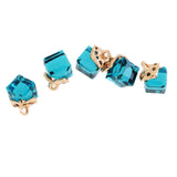 Max 5PCS/Lot Crystal Square Bead Pendant Necklace For Women Jewelry  Acid Blue