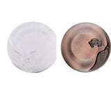Max Circular Alloy Cow Design Pattern Coasters Tea Cup Accessories Silver White