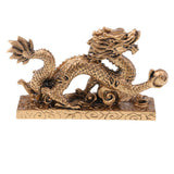 Max Chinese Dragon Figurine Statue Home Decoration Bronze Color 15 x 3.5 x 9 cm