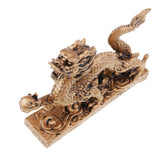 Max Chinese Dragon Figurine Statue Home Decoration Bronze Color 15 x 3.5 x 9 cm