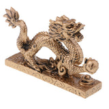 Max Chinese Dragon Figurine Statue Home Decoration Bronze Color 15 x 3.5 x 9 cm