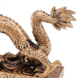 Max Chinese Dragon Figurine Statue Home Decoration Bronze Color 15 x 3.5 x 9 cm