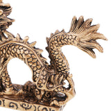 Max Chinese Dragon Figurine Statue Home Decoration Bronze Color 12 x 2.3 x 7 cm