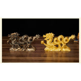 Max Chinese Dragon Fengshui Figurine Statue Ornaments Home Decor Crafts Gold