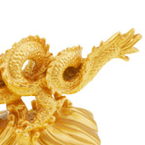 Max Chinese Dragon Fengshui Figurine Statue Ornaments Home Decor Crafts Gold