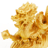 Max Chinese Dragon Fengshui Figurine Statue Ornaments Home Decor Crafts Gold