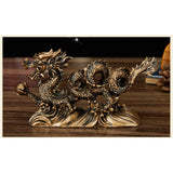 Max Chinese Dragon Fengshui Figurine Statue Ornaments Home Decor Crafts Copper