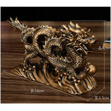 Max Chinese Dragon Fengshui Figurine Statue Ornaments Home Decor Crafts Copper