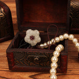 Max Chinese Retro Vintage Wood Mini Woman Jewelry Box Necklace Storage Box Case