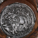Maxbell Leopard Print Creative Solid Wooden Ashtrays Round Thailand Style Ashtrays