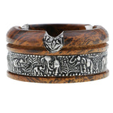 Maxbell Leopard Print Creative Solid Wooden Ashtrays Round Thailand Style Ashtrays