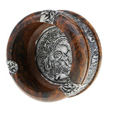 Maxbell Leopard Print Creative Solid Wooden Ashtrays Round Thailand Style Ashtrays