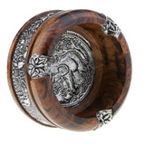 Maxbell Leopard Print Creative Solid Wooden Ashtrays Round Thailand Style Ashtrays