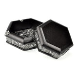 Maxbell Original Exquisite Elephants Pattern Floral Ashtrays Wood Crafts 11x11x4cm