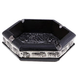 Maxbell Original Exquisite Elephants Style Floral Ashtrays Wood Crafts 13x13x4.3cm