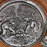 Maxbell Wood Elephant Pattern Ashtray Creative Southeast Asia Style Ashtray 5 inches