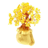 Maxbell Natural Yellow Crystal Money Tree Bring Wealth Lucky Tree Pachira Home Decor