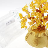 Maxbell Natural Yellow Crystal Money Tree Bring Wealth Lucky Tree Pachira Home Decor