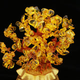 Maxbell Natural Yellow Crystal Money Tree Bring Wealth Lucky Tree Pachira Home Decor