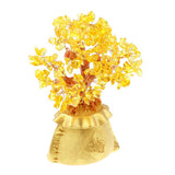 Maxbell Natural Yellow Crystal Money Tree Bring Wealth Lucky Tree Pachira Home Decor