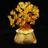Maxbell Natural Yellow Crystal Money Tree Bring Wealth Lucky Tree Pachira Home Decor