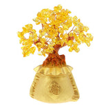 Maxbell Natural Yellow Crystal Money Tree Bring Wealth Lucky Tree Pachira Home Decor
