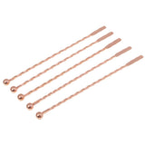 Max 5Pcs 7.5inch Stainless Steel Stirrer Cocktail Swizzle Stick Rose Gold-Thread