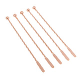 Max 5Pcs 7.5inch Stainless Steel Stirrer Cocktail Swizzle Stick Rose Gold-Thread
