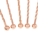 Max 5Pcs 7.5inch Stainless Steel Stirrer Cocktail Swizzle Stick Rose Gold-Thread