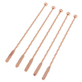 Max 5Pcs 7.5inch Stainless Steel Stirrer Cocktail Swizzle Stick Rose Gold-Thread