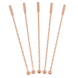 Max 5Pcs 7.5inch Stainless Steel Stirrer Cocktail Swizzle Stick Rose Gold-Thread