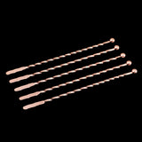 Max 5Pcs 7.5inch Stainless Steel Stirrer Cocktail Swizzle Stick Rose Gold-Thread
