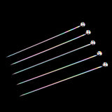 Max 5Pcs/set Stainless steel Cocktail Picks Cocktail Fruit Sticks Bar Tools Bead-Multicolor