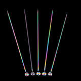 Max 5Pcs/set Stainless steel Cocktail Picks Cocktail Fruit Sticks Bar Tools Bead-Multicolor