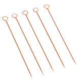 Max 5Pcs/set Stainless steel Cocktail Picks Cocktail Fruit Sticks Bar Tools Circle-Rose Gold