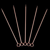 Max 5Pcs/set Stainless steel Cocktail Picks Cocktail Fruit Sticks Bar Tools Circle-Rose Gold
