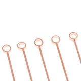Max 5Pcs/set Stainless steel Cocktail Picks Cocktail Fruit Sticks Bar Tools Circle-Rose Gold