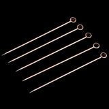 Max 5Pcs/set Stainless steel Cocktail Picks Cocktail Fruit Sticks Bar Tools Circle-Rose Gold