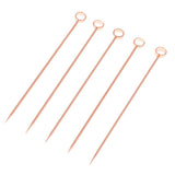 Max 5Pcs/set Stainless steel Cocktail Picks Cocktail Fruit Sticks Bar Tools Circle-Rose Gold