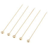 Max 5Pcs/set Stainless steel Cocktail Picks Cocktail Fruit Sticks Bar Tools Bead -Gold