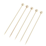 Max 5Pcs/set Stainless steel Cocktail Picks Cocktail Fruit Sticks Bar Tools Bead -Gold