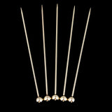 Max 5Pcs/set Stainless steel Cocktail Picks Cocktail Fruit Sticks Bar Tools Bead -Gold