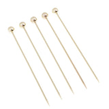 Max 5Pcs/set Stainless steel Cocktail Picks Cocktail Fruit Sticks Bar Tools Bead -Gold