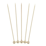 Max 5Pcs/set Stainless steel Cocktail Picks Cocktail Fruit Sticks Bar Tools Bead -Gold