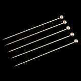 Max 5Pcs/set Stainless steel Cocktail Picks Cocktail Fruit Sticks Bar Tools Bead -Gold