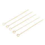Max 5Pcs/set Stainless steel Cocktail Picks Cocktail Fruit Sticks Bar Tools Circle -Gold